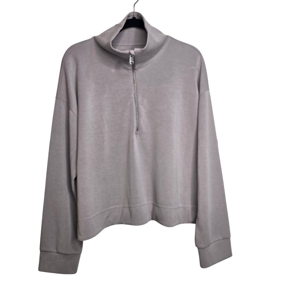 Athleta Seasoft Quarter Zip Purple Lavender Size XL Soft Pullover Athleisure